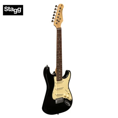 Stagg Standard Series S-30 3/4 Size Electric Guitar Brilliant Black SES-30 BK 3/ - Image 1 of 4