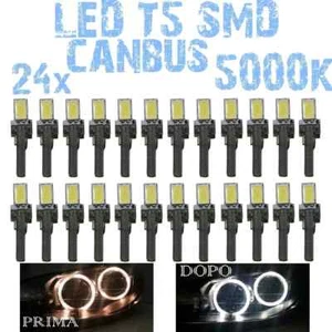 24 Lampadine LED T5 SMD 5630 Canbus Bianche 5000K 1E6 x Fari Angel Eyes DEPO FK - Bild 1 von 10