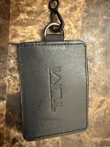 Vintage Tumi Kofferanhänger Leder Ausweis schwarz für Koffer Tasche Aktentasche - Bild 1 von 4