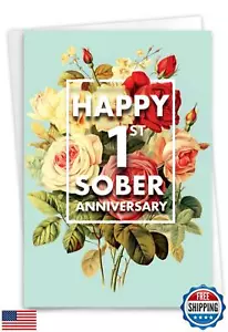 NobleWorks Recovery Milestone Greeting Card with 5 x 7 Inch Envelope (1 Card) - Picture 1 of 5