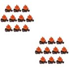 2 Pack Resin Campfire Model Micro Camping Toy Decorations Ornament Mini