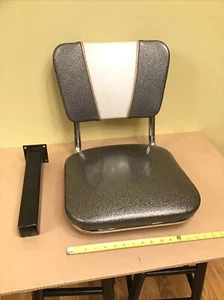 VTG Authentic McDonalds Metal Flake Swivel Chair Retro Stool Bench Seat Gray - Picture 1 of 8