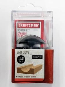 Craftsman 64228 1-1/2" End Cove Router Bit 2 Flute 1/4" Shank - Picture 1 of 3