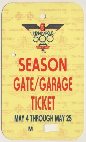 1991 Indianapolis 500 Season Gate/ Garage Pass Ticket Credential IndyCar Indy500 Cover