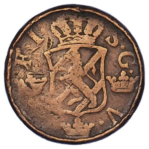 Suède 2 öre 1748 Fredrik I - Cuivre - pièce de monnaie suédoise Europe du Nord - Picture 1 of 2