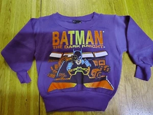 Vtg Pacific Coast athletic sweatshirt purple Batman unisex kids 3T - Picture 1 of 6