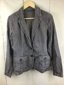 Eddie Bauer Women’s Blue White Stripped 2 Button W/Pockets Blazer/Jacket Sz. L - Picture 1 of 20