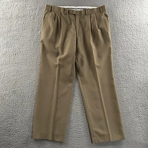 Pantalone uomo Lauren Ralph Lauren kaki taglia 36x30 pantalone comfort totale 100% lana - Foto 1 di 19