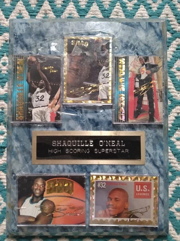 Shaquille O'Neal Five Card Mounted Plaque With Hard Protectors Cover
