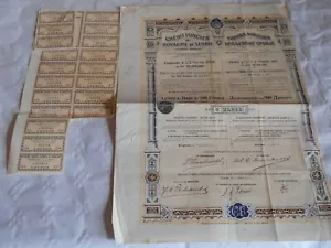 Vintage Aktienzertifikat Aktienanleihen serbischer Goldleih Lettre de Gage 1910 - Bild 1 von 2