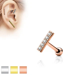 Piercing Tragus en Acier Chirurgical et Oxydes de Zirconium - Barre 2 x 9 mm - Imagen 1 de 5