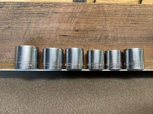 Craftsman 3/8" Drive  - 12 Point  - Shallow  - SAE Sockets - 6 pieces  - Lot J23 - Foto 1 di 7