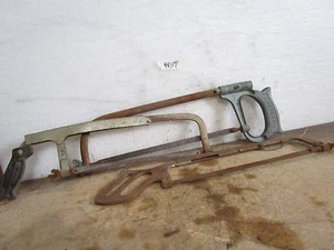 Antike STAHL SCHNEIDEN Bügelsägen VERKAUFE 1 KONVOLUT 3 BÜGELSÄGEN MIT BÄNDERN - Bild 1 von 12