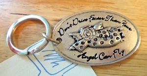 Sale Silver Pewter Whimsical 60x40mm Oval Driving Angel Keychain 27mm Keyring - Picture 1 of 3