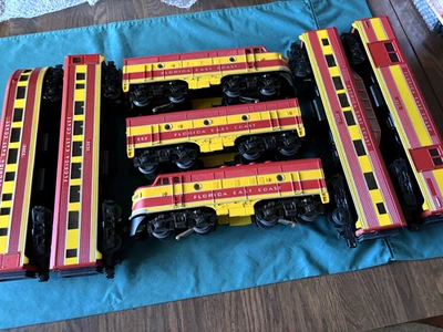 MTH Rail King Florida East Coast E-3 ABA's & 4 Pass. Cars - Protosound, O gg - Image 1 of 4