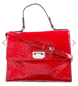 Kate Spade Doris Umhängetasche Straußenprägung Knightsbridge Lackleder rot - Bild 1 von 4