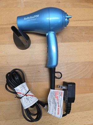 Secador de cabelo BaBylissPRO nano titânio 1000W usado com 1 acessório azul - Imagem 1 de 2