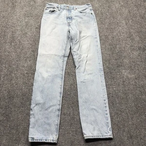 Levis Premium 501 Jeans Womens 28x30 Blue Straight Button Fly 100% Cotton Denim - Picture 1 of 14