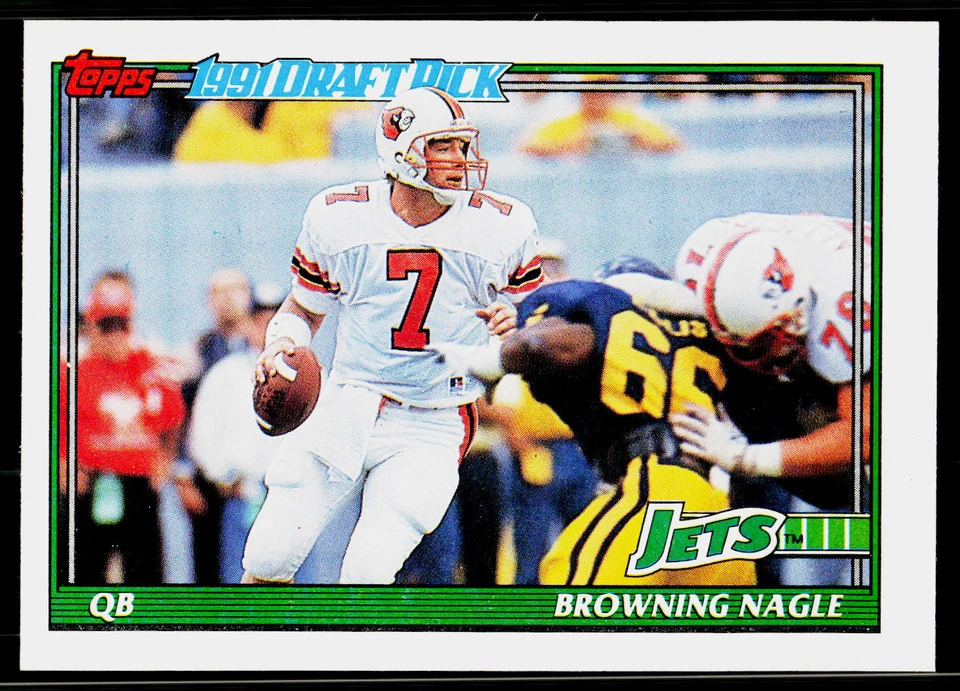 Browning Nagle, 1991 Topps, #481, New York Jets, RC - Image 1 of 2
