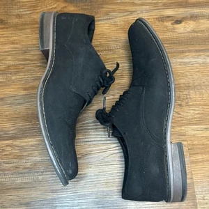 Perry Ellis Portfolio ultra foam black Jeremiah suede-like size 9 lace up shoes - Picture 1 of 11