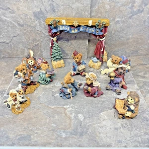 Boyds Bears Nativity Set Vintage Figurines Xmas 11 Piece / Boxed & Numbered EUC - Picture 1 of 15