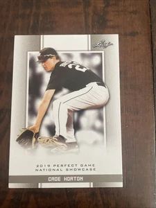 CADE HORTON 2019 "1ST EVER PRINTED" LEAF PERFECT GAME NIKE ROOKIE CARD #77!  - Picture 1 of 2