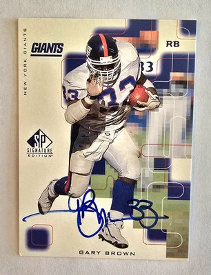 1999 SP Signature Edition - Assinaturas #GB Gary Brown NY Giants - Imagem 1 de 2