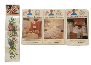 Iron on Shaded Transfers vintage C & F Craft and Colored Trans-Easy Lot Floral - Picture 1 of 11