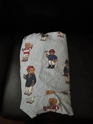 RALPH LAUREN TWIN Deep Fitted Sheet POLO BEAR Bed Stripe Pre- owned - Image 1 of 3