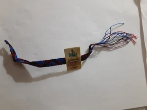 Handmade Tejida Woven Friendship Bracelet Red Blue Black Mexico - Picture 1 of 5