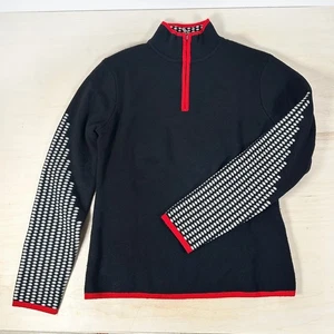 Neve 100% Wolle Pullover Schwarz Nordic S Quarter Zip Skandinavisch Winter Base Layer - Bild 1 von 8