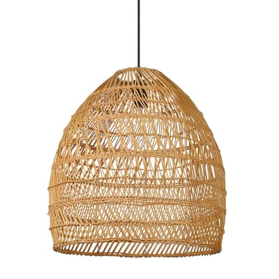 Lámpara colgante de ratán tejida rústica de 17,7", accesorio de iluminación costera, fa... Foto 1 de 4