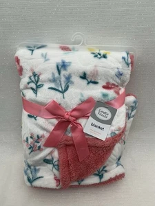 Luvable Friends Girls Floral Baby Blanket Pink Sherpa Flower Security Lovey NEW - Picture 1 of 11