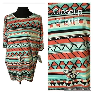 Lularoe Irma Disney Goofy Medium geometrisch gestreifte Tunika Neu mit Etikett - Bild 1 von 7
