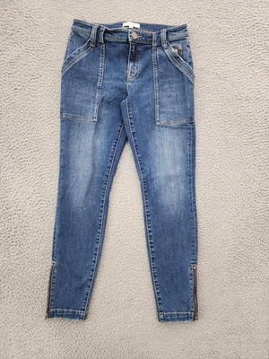 Joie Jeans Mujer 27 Azul Denim Ajustado Tobillo Cremallera Utilidad Bolsillos Elastizados Foto 1 de 4