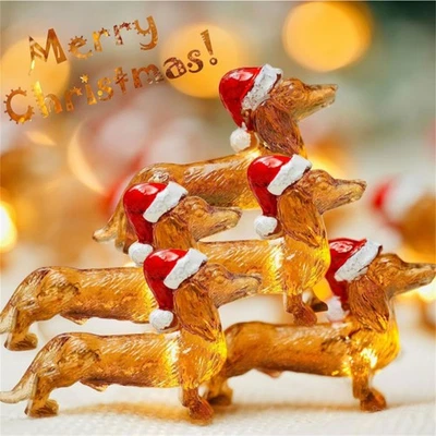 Dachshund Shaped LED Lights 10ft 30 LED Battery Operated Christmas Decor Lights - Image 1 of 4