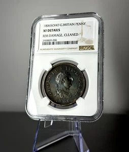 1806 SOHO Great Britain Penny NGC XF Details Grade - Copper Coin - KM# 663 - Picture 1 of 2