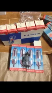 Telefunken 12au7 ecc82 NOS NIB Smooth Plates, Copper Rods, One Pair Price - Bild 1 von 8