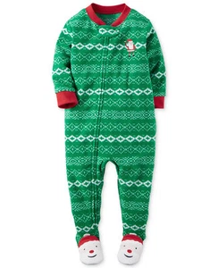 $30 NWT ☀FOOTED FLEECE☀ CARTERS Sz 7 SANTA CHRISTMAS New Boys Pajamas - Picture 1 of 1