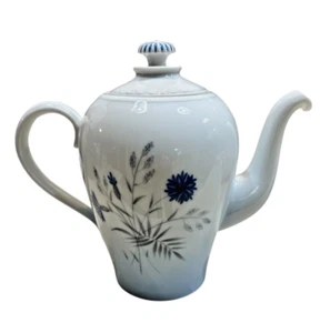 BING & GRONDAHL DEMETER BLUE CORNFLOWER COFFEE POT #91A VINTAGE MCM - Picture 1 of 14