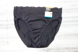 1 Bali Passion for Comfort Hi Cut Panty L/7 NWT DFPC62 Black - Picture 1 of 7