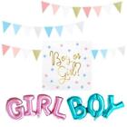 DekoGuru Set Baby Shower Party Gender Reveal Boy or Girl hellblau rosa Taufe