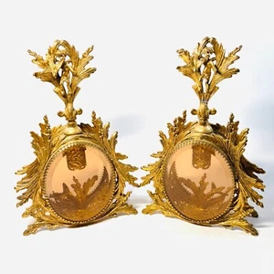 2 antike Matson Parfum Flakon gold verziert Ormolu Barock Rokoko Cherub Waschtisch - Bild 1 von 10