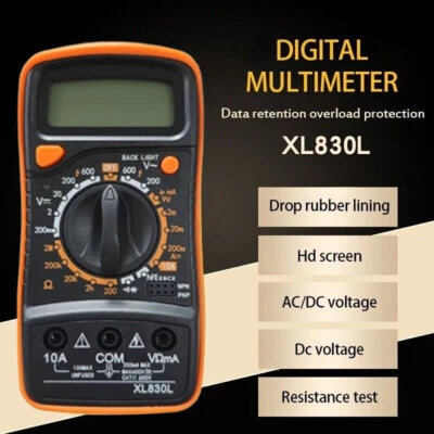 Digital Multimeter LCD Car Battery Circuit Tester Voltmeter Ammeter OHM AC DC DC