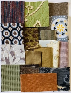Junk Journal Scrapbooking Fabric Kit Earth Toned Fabric Swatches 20 Pieces #F89 - Picture 1 of 5