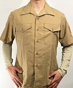 Camisa para hombre, tono caqui M-1 cuarto manga largo - talla 15 1/2 - Imagen 1 de 8