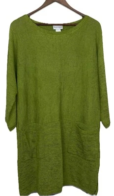 Vestido túnica suéter manga 3/4 verde Soft Surroundings para mujer bolsillos talla S/M Foto 1 de 4