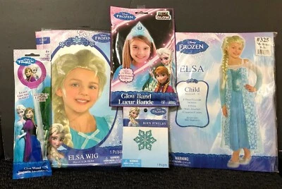 Niñas Frozen Princesa ELSA Disfraz/Peluca/Joyería Corporal/ Varita y Tiara Med. 8-10 ¡NUEVO! Foto 1 de 4