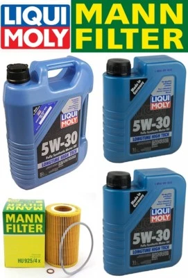 BMW E36/E39/E46/E83 96-06 Oil Change Kit w/LIQUIMOLY 5W-30+MANN Filter HU925/4x - Image 1 of 4
