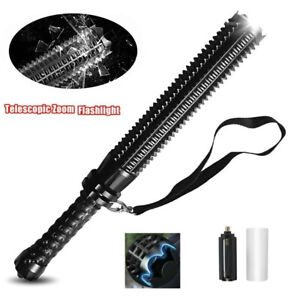 18" Super Bright LED Flashlight Zoomable Security Torch For Outdoor Camping Lamp